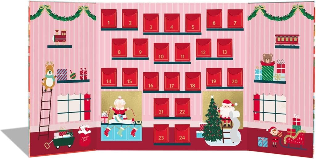 Interior of illustrated Advent Calendar.